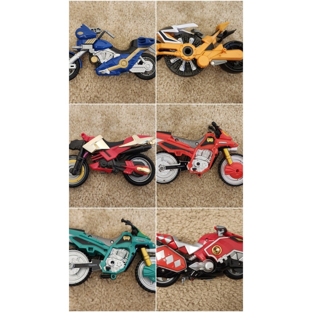Bandai Power Rangers Bike Toy Vehicle Lot Of 6